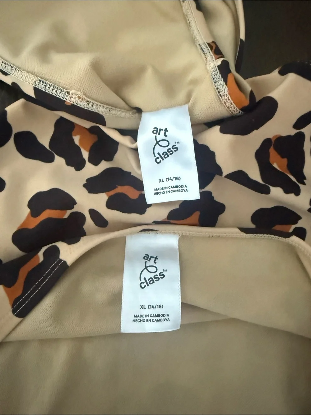 art class Girls Leopard Print Bikini, girls XL 14-16
